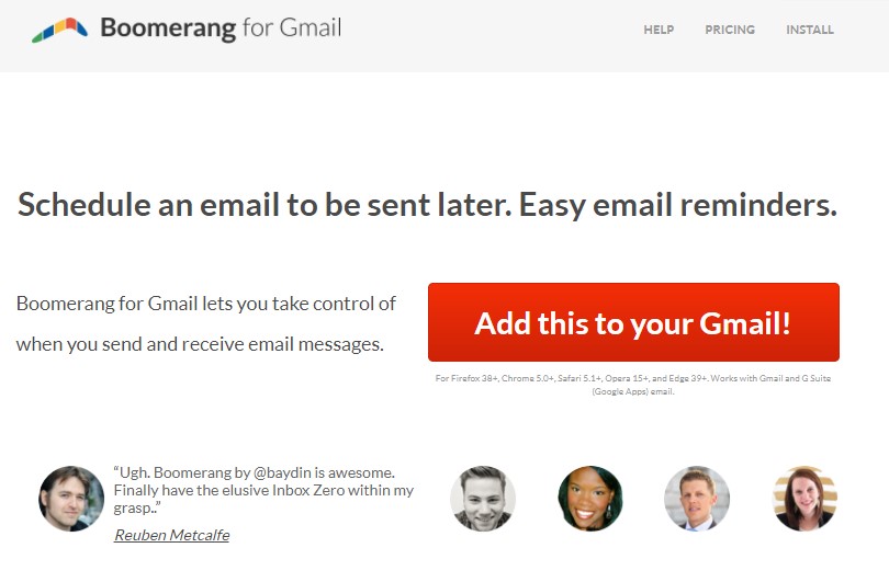 Boomerang for Gmail - lead generation tools